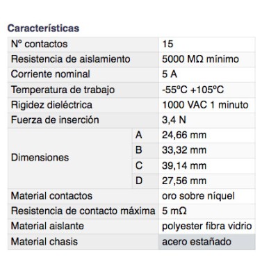 DH CONECTOR MACHO "D" SUB