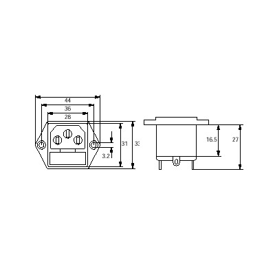 ARISTON BASE MACHO SIN INTERRUPTOR CON PORTAFUSIBLES