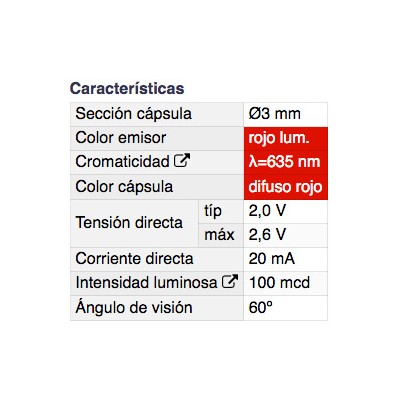 DH PILOTO LED 3 MM