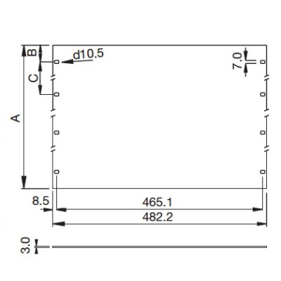 RETEX PANEL 19' 1U GRIS GRAFITO