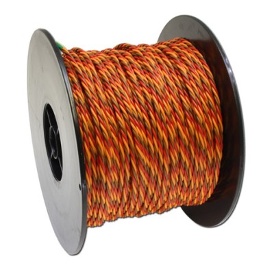 DONAU CABLE DE PVC 3 HILOS PARA GRAUPNER MARRÓN-ROJO-NARANJA DE 100 M