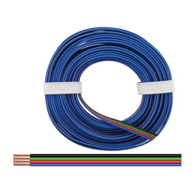 DONAU CABLE CUÁDRUPLE PARA TIRAS DE LED NEGRO-VERDE-ROJO-AZUL DE 5 M