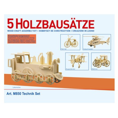 DONAU KIT DE CONSTRUCCIÓN 5 FIGURAS TECNOLOGÍA EN MADERA