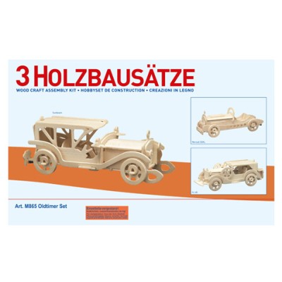 DONAU KIT DE CONSTRUCCIÓN COCHES ANTIGUOS EN MADERA