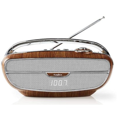 NEDIS RADIO FM 60W BLUETOOTH® MARRON/PLATA