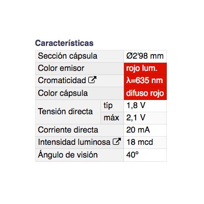 DH DIODO LED 2,49 MM