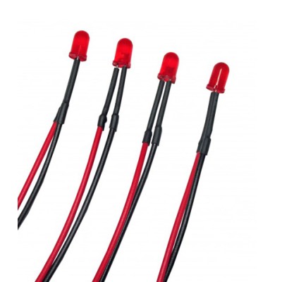 CEBEK PACK DE 4 CABLES CON LED ROJO DE 5 MM