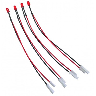 CEBEK PACK DE 4 CABLES CON LED ROJO DE 5 MM