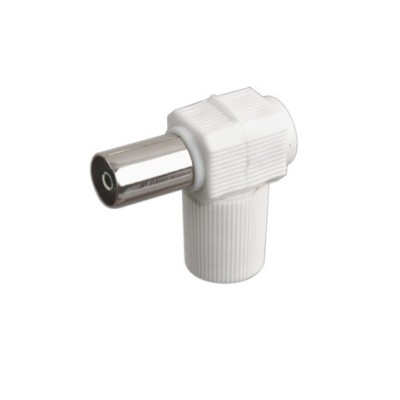 DH CONECTOR TV MACHO ACODADO BLANCO