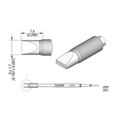 JBC CARTUCHO PUNTA CINCEL PARA ROBÓTICA, 10 ud