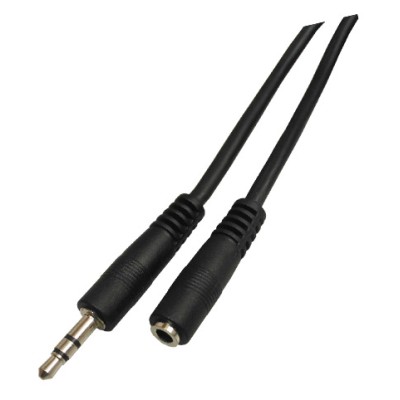 AVALVA CONEXIÓN AUDIO JACK MACHO 3,5 MM A HEMBRA 3,5 MM