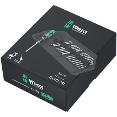 WERA KRAFTFORM KOMPAKT 60 ESTUCHE CON DESTORNILLADOR Y PUNTAS DE 17 PIEZAS