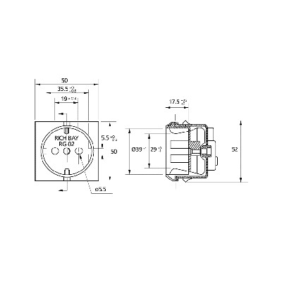 ARISTON BASE TOMA CORRIENTE CON TOMA DE MASA