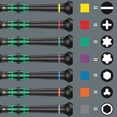 WERA JUEGO DE DESTORNILLADORES USO ELECTRÓNICO DE 12 PIEZAS