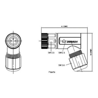 DEGSON CONECTOR HEMBRA ACODADO M8