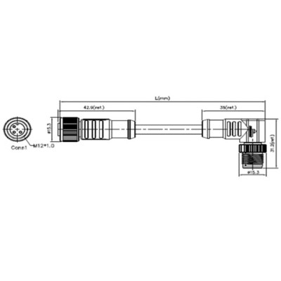 DEGSON CONECTOR HEMBRA RECTO M8