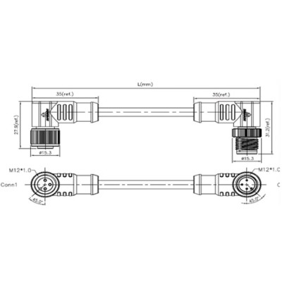 DEGSON CONECTOR HEMBRA ACODADO M8