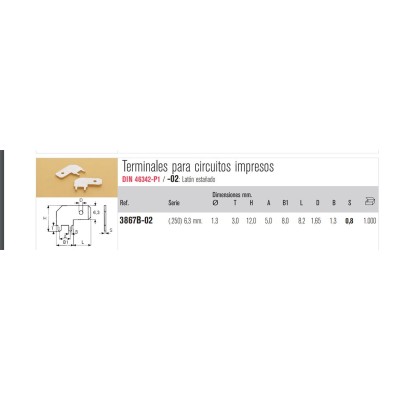 XB TERMINAL PARA CIRCUITO IMPRESO LATÓN ESTAÑADO